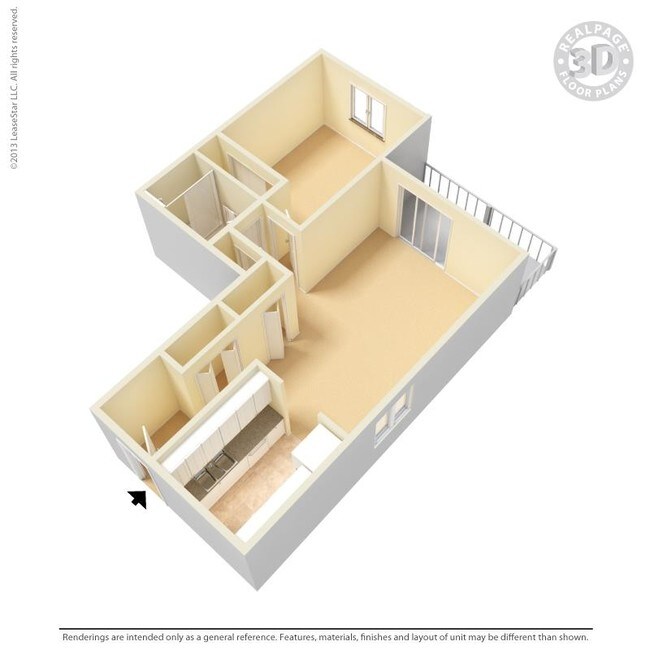1 Bedroom 1 Bath Affordable J-103 floor plan
